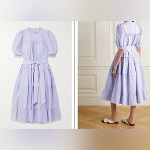 &Daughter Josephine Pinstriped Organic Cotton Seersucker Dress NWT